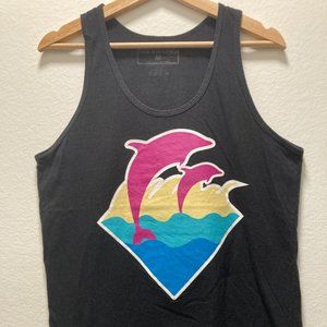 Pink Dolphin SPRING WAVES 2013 Medium Black Multi-color Graphic Print Tank Top